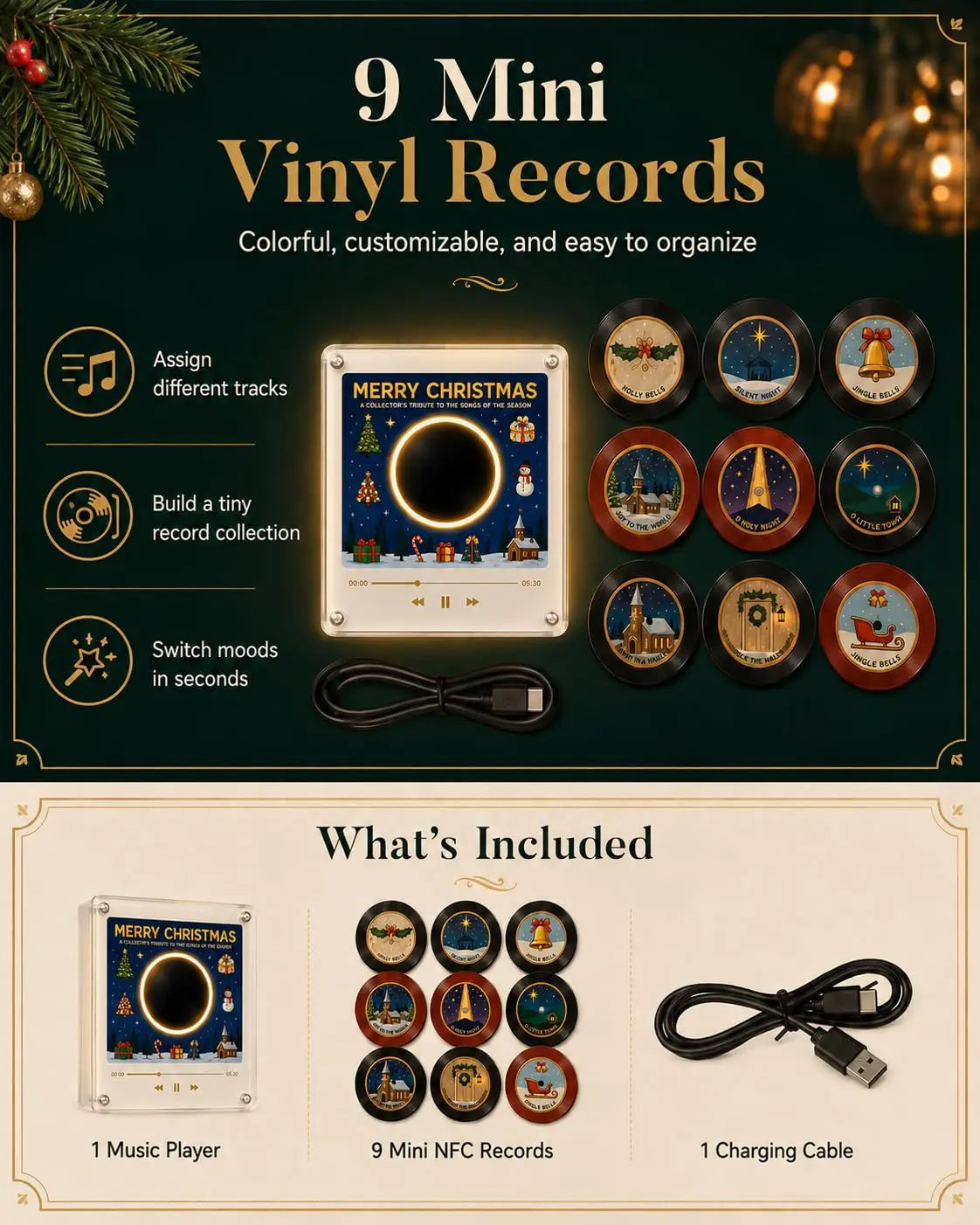 Nostalgic Christmas Music Box Decor