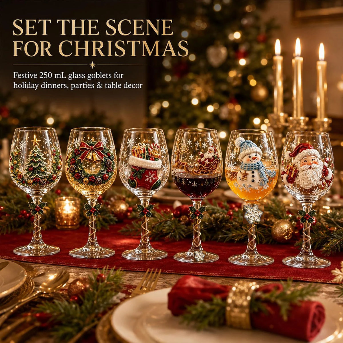 Festive Holiday Glassware Set
