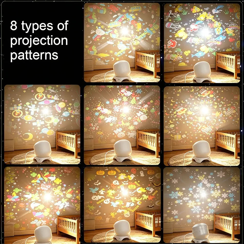 Festive Multi-Pattern Projection Night Light