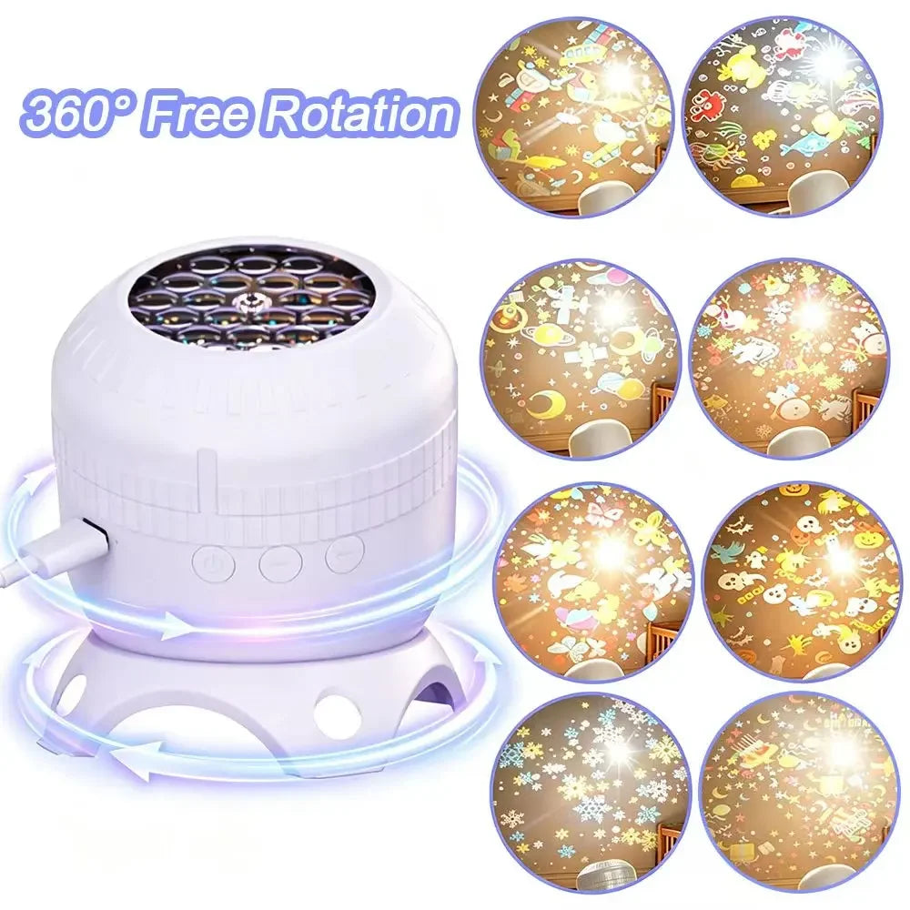 Festive Multi-Pattern Projection Night Light